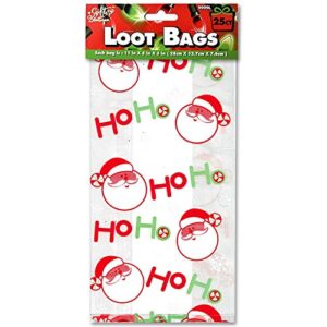 Christmas Gift Bags for Holiday Gifts - Cellophane Goodie Treat and Party Favor Bag with Twist Ties (150 Pack)