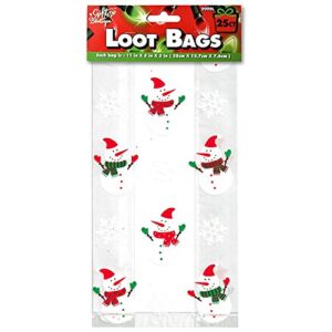 Christmas Gift Bags for Holiday Gifts - Cellophane Goodie Treat and Party Favor Bag with Twist Ties (150 Pack)