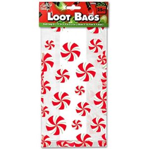 Christmas Gift Bags for Holiday Gifts - Cellophane Goodie Treat and Party Favor Bag with Twist Ties (150 Pack)