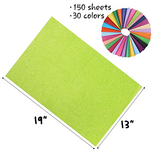 150Sheets Wrapping Tissue Paper, Tissue Paper Gift Wrap Colors of Rainbow Gift Tissue Paper for Gift Bags, 30 Colors