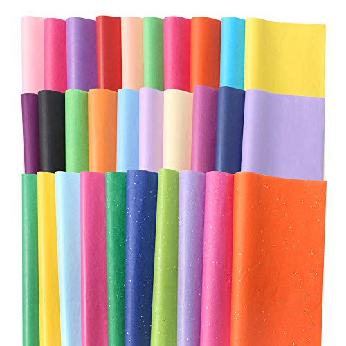 150Sheets Wrapping Tissue Paper, Tissue Paper Gift Wrap Colors of Rainbow Gift Tissue Paper for Gift Bags, 30 Colors