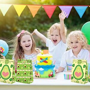 XGELUL Avocado Party Favors Candy Bags with Stickers - Avocado Goodie Gift Treat Bags - Avocado Themed Birthday Party Supplies