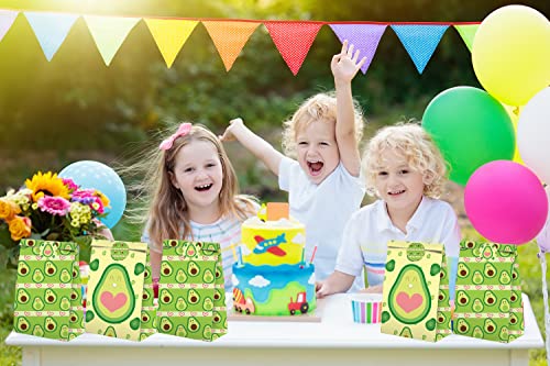 XGELUL Avocado Party Favors Candy Bags with Stickers - Avocado Goodie Gift Treat Bags - Avocado Themed Birthday Party Supplies