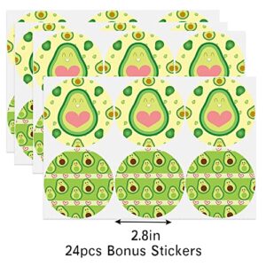 XGELUL Avocado Party Favors Candy Bags with Stickers - Avocado Goodie Gift Treat Bags - Avocado Themed Birthday Party Supplies