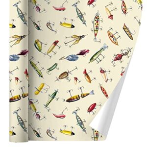 graphics & more antique fishing fish lures gift wrap wrapping paper rolls