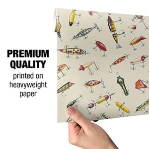 GRAPHICS & MORE Antique Fishing Fish Lures Gift Wrap Wrapping Paper Rolls