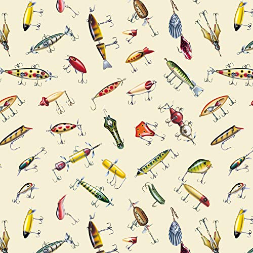 GRAPHICS & MORE Antique Fishing Fish Lures Gift Wrap Wrapping Paper Rolls