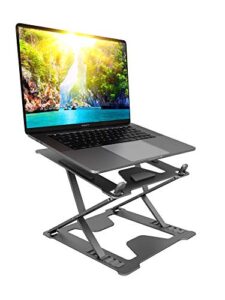 2023 laptop stand – lightweight & durable metal design – aluminum foldable portable computer stand – ergonomic laptop holder – multi-angle notebook riser – for all laptops 11-17” (space grey)