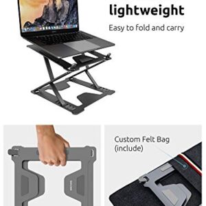 2023 Laptop Stand – Lightweight & Durable Metal Design - Aluminum Foldable Portable Computer Stand - Ergonomic Laptop Holder - Multi-Angle Notebook Riser – for All Laptops 11-17” (Space Grey)