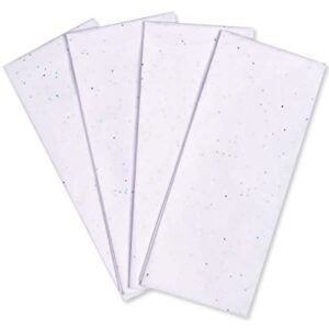 Papyrus White Tissue Paper with Iridescent Fleks for Gifts, Decorations, Crafts, DIY and More (4-Sheets)