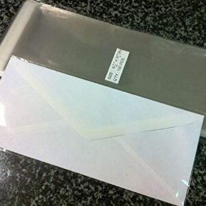 UNIQUEPACKING 100 Pcs 4 5/16 X 9 3/4 Clear #10 Business Envelopes Cello Cellophane Bags