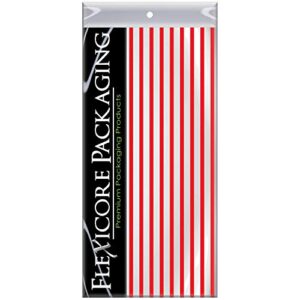 flexicore packaging red pin stripe print gift wrap tissue paper size: 15 inch x 20 inch | count: 10 sheets | color: red pin stripe