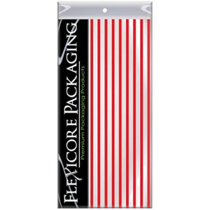 Flexicore Packaging Red Pin Stripe Print Gift Wrap Tissue Paper Size: 15 Inch X 20 Inch | Count: 10 Sheets | Color: Red Pin Stripe