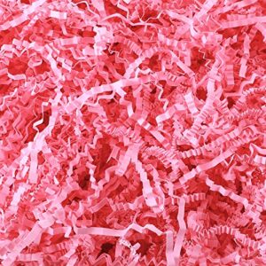 crinkle cut paper shred filler shredded paper for gift box crinkle paper metallic shredded crinkle cut paper easter grass tissue paper for wedding birthday wrapping boxes bags (1 lb, pink)