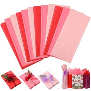 120 sheets valentine’s day tissue paper gift wrapping crafts 20 x 26 inches assorted tissue paper for gift boxes crafts diy birthday wedding party favors, 40 per color (red rose pink)