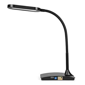 tw black desk lamps for home office – super bright small desk lamp with usb charging port, a perfect led desk light as study lamp, bedside reading lights