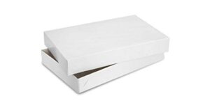 white gloss cardboard apparel decorative gift boxes with lids 11×8.5×1.75 (10 pack)