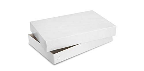 White Gloss Cardboard Apparel Decorative Gift Boxes with Lids 11x8.5x1.75 (10 Pack)