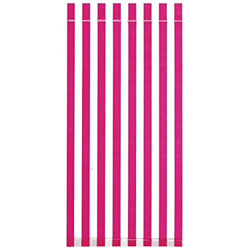 Gift Boutique 100 Valentine's Day Pink Cellophane Bags with Twist Ties for Birthday Wedding Anniversary Baby Shower Girl Favor Goody Treat Bags in Polka Dot, Stripes and Chevron Design