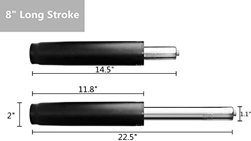 DOZYANT 8" Long Stroke Office Chair Gas Lift Cylinder Replacement,Hydraulic Pneumatic Shock Piston Heavy Duty (450 lbs) for Tall Person Universal Size Fits Most Executive Chairs, Highest End Class 4