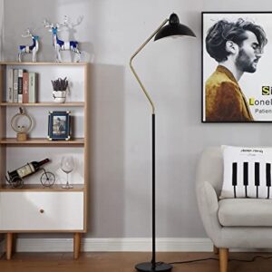 Brightech Swoop LED Floor Lamp, Tall Lamp with Adjustable Head, Modern Lamp for Living Rooms & Offices, Standing Lamp with Heavy Base for Bedrooms, Stunning Living Room Decor