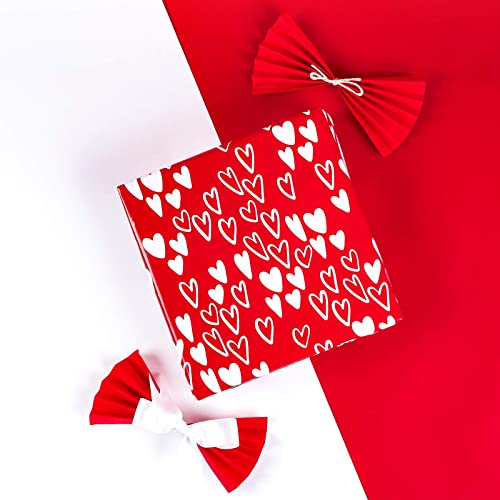 MAYPLUSS Wrapping Paper Large Sheet - Folded Flat - 6 Different Valentines Day Design (45.2 sq. ft.ttl.) - 27.5 inch X 39.4 inch Per Sheet