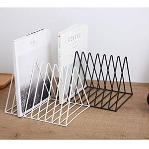 PENNGKE Magazine Holder,Newspapers Holder,Letters Storage,Desktop File Sorter Organizer Triangle Bookshelf Decor Home Office,White