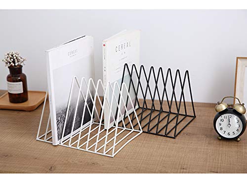 PENNGKE Magazine Holder,Newspapers Holder,Letters Storage,Desktop File Sorter Organizer Triangle Bookshelf Decor Home Office,White