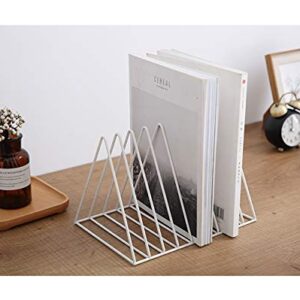 PENNGKE Magazine Holder,Newspapers Holder,Letters Storage,Desktop File Sorter Organizer Triangle Bookshelf Decor Home Office,White