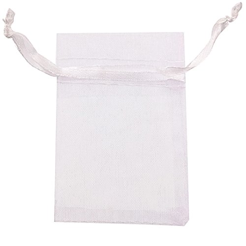 ATCG 25pcs 12x16 Inches Large Drawstring Organza Bags Decoration Festival Wedding Party Favor Gift Candy Toys Pouches (White)