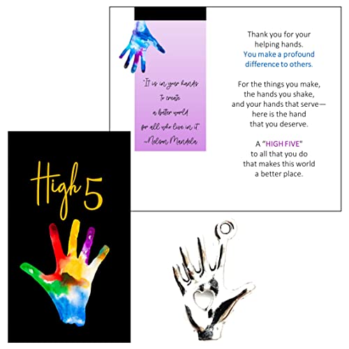 Smiling Wisdom - Bulk 30 Sets - Employee Appreciation Mini Greeting Card and Keepsake Gift Sets - 90 Pieces (High 5 Hand)