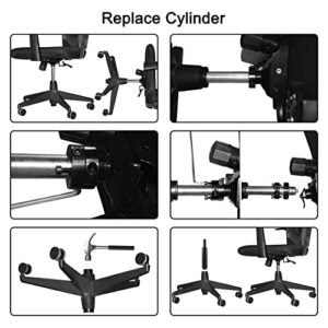 MySit Gas Lift Cylinder Removal Tools 28mm/1.1-Inch, Removal Tools Sets for Replace Office Chair Cylinder, Fix Sinking Office Chair Stainless Steel Chair Saver for Stop Sinking - 2 Pieces