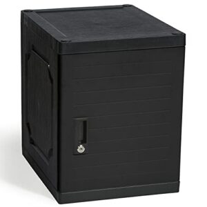 jink kids locker, 19″, lockable/stackable storage locker box, great for home, school & office (black)