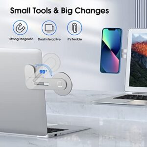 TechMatte Magnetic Phone Holder for Laptop Compatible with iPhone 14 13 12 Pro Max iPhone 14 Plus, Computer Monitor Expansion Bracket, Adjustable Magsafe Laptop Mount