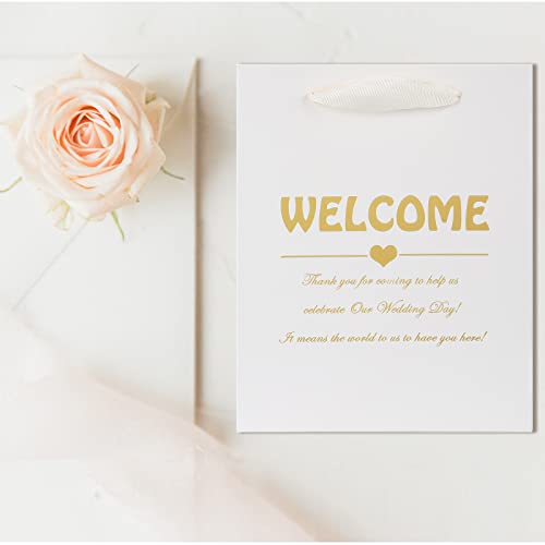 Oliyoupak Wedding Welcome Gift Bags for Hotel Guests Bulk, Hotel Welcome Bags for Wedding Favors, 24 Pieces