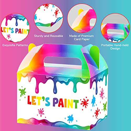 12 Pack Paint Art Party Boxes Painting Party Favor Candy Treat Boxes Paint Theme Birthday Goodies Valentine's Day Gift Boxes for Kids Birthday Baby Shower Party Decorations Supplies 6 x 3 x 3.5 Inches