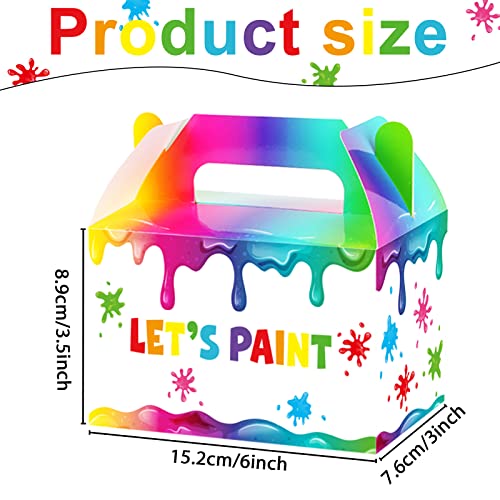 12 Pack Paint Art Party Boxes Painting Party Favor Candy Treat Boxes Paint Theme Birthday Goodies Valentine's Day Gift Boxes for Kids Birthday Baby Shower Party Decorations Supplies 6 x 3 x 3.5 Inches