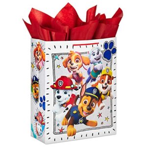 hallmark 15″ extra large paw patrol gift bag with tissue paper for birthdays, kids parties, christmas, holidays, red