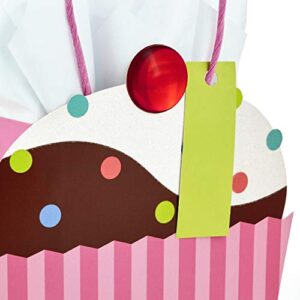 Hallmark 5" Small Gift Bag with Tissue Paper (Cupcake) for Birthdays, Mother's Day, Baby Showers, Bridal Showers, or Any Occasion