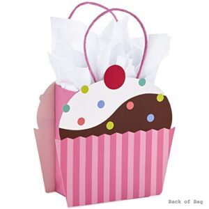 Hallmark 5" Small Gift Bag with Tissue Paper (Cupcake) for Birthdays, Mother's Day, Baby Showers, Bridal Showers, or Any Occasion