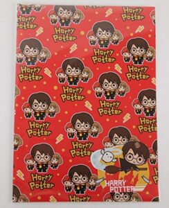 harry potter 2 sheets of gift wrap and 2 gift tags