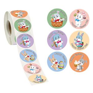 500pcs easter stickers, cute easter rabbit egg roll assortment,self adhesive sticker for easter party kids gifts bag box decor tags