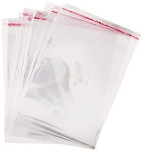 patty both 100 pcs 4 5/8 x 5 3/4 clear a2+ card resealable cello / cellophane bags (fit one a2 size card w/ envelope)