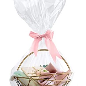 Clear Basket Bags, 24" x 30" Large Clear Cellophane Wrap for Baskets & Gifts Pack Of 18 Thickness 0.75 Mil