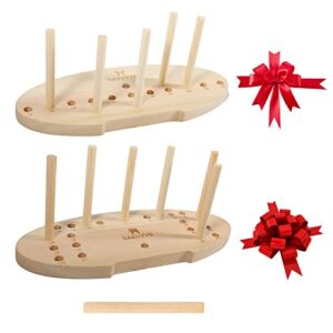 bow maker for ribbon, holiday wreaths,wooden wreath bow maker tool for creating gift bows, party decorations, hair bows, corsages, holiday wreaths, various crafts(double-sided)