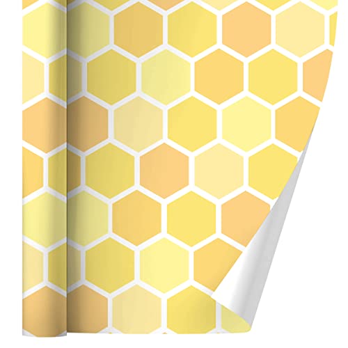 GRAPHICS & MORE Yellow Honeycomb Pattern Gift Wrap Wrapping Paper Rolls