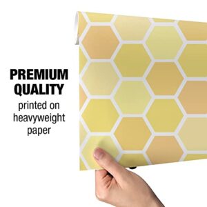 GRAPHICS & MORE Yellow Honeycomb Pattern Gift Wrap Wrapping Paper Rolls