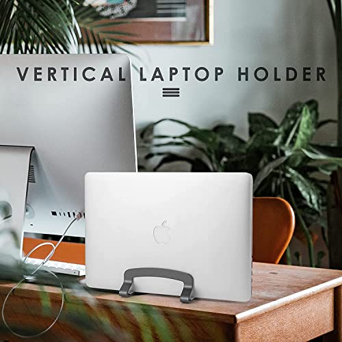 Aluminum Vertical Laptop Stand, Desktop Stand Holder with Adjustable Dock Holder for Desk 1 Slot for MacBook Pro, Laptop