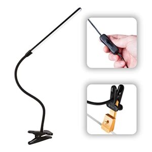 ottlite easel clip-on led easel lamp with clearsun led technology – sturdy clip light with on/off switch cord – adjustable & flexible neck for precise lighting, piano, computer desks, shelves & tables