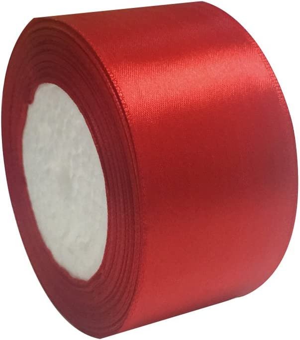 Tenn Well Red Satin Ribbon, 24 Yard 1.96 Inch Wide Silky Gift Ribbon for Bow Making, Gift Wrapping, Box Packaging, Crafting, Christmas Tree Decorations